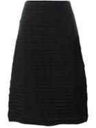 Issey Miyake Wave Pleat A-line Skirt, Women's, Size: 2, Black, Polyester/polyurethane/cotton/linen/flax