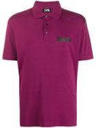 Karl Lagerfeld Logo Patch Polo Shirt - Purple