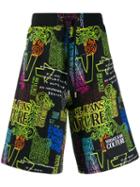 Versace Jeans Couture Logo Print Track Shorts - Black