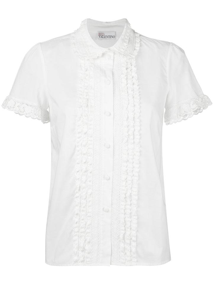 Red Valentino Lace Detail Shirt, Women's, Size: 42, White, Cotton