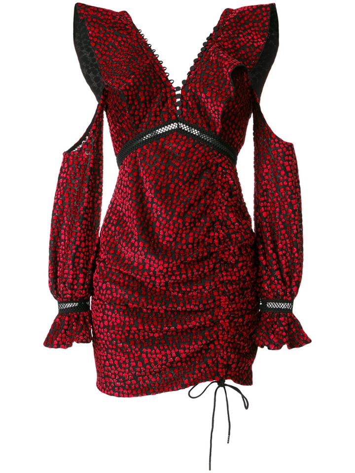 Self-portrait Asymmetric Dress - Red