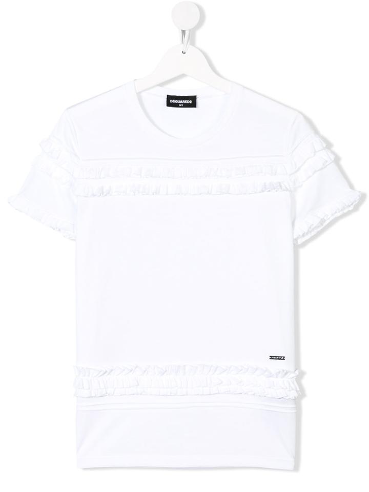 Dsquared2 Kids Teen Ruffled Top - White