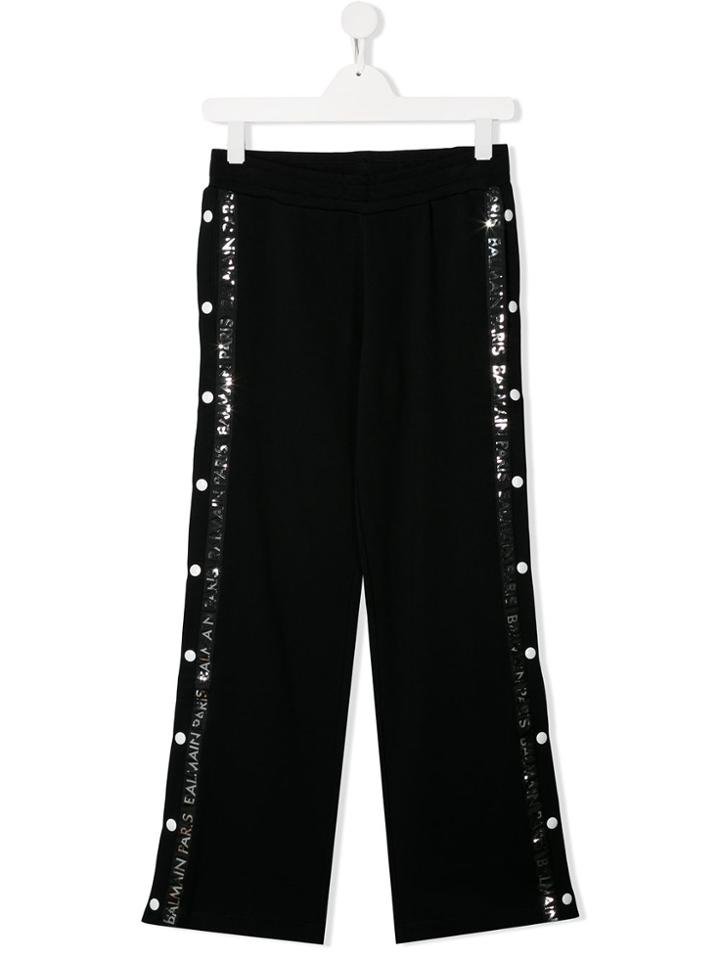 Balmain Kids Button Track Pants - Black