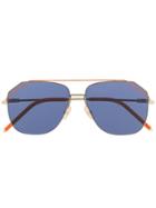 Fendi Eyewear Oversized Aviator Sunglasses - Orange