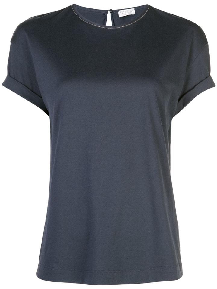 Brunello Cucinelli Rolled Sleeve T-shirt - Black