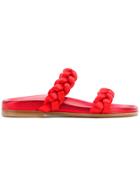 Oscar De La Renta Woven Strap Sandals - Red