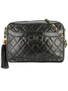 Chanel Pre-owned 1991-1994 Fringe Chain Shoulder Bag - Black