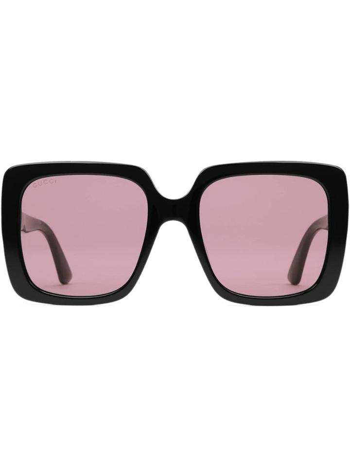 Gucci Eyewear Occhiali Da Sole Rettangolari In Acetato - Black