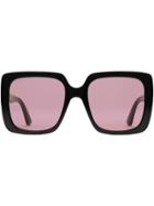 Gucci Eyewear Occhiali Da Sole Rettangolari In Acetato - Black