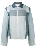 Facetasm Panelled Denim Jacket, Men's, Size: 4, Blue, Cotton/acrylic/wool