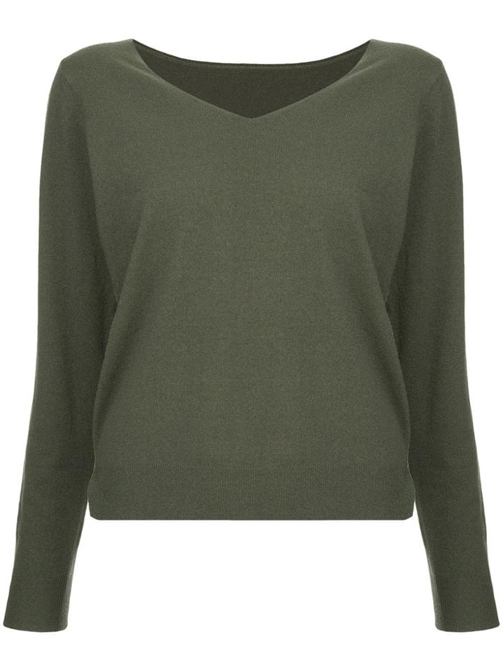 Des Prés V-neck Knit Sweater - Green