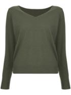 Des Prés V-neck Knit Sweater - Green