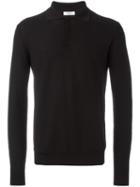 Fashion Clinic Polo Collar Jumper, Men's, Size: 48, Black, Wool