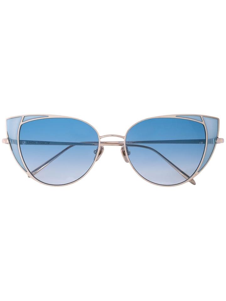 Linda Farrow Cat Eye Frame Sunglasses - Blue