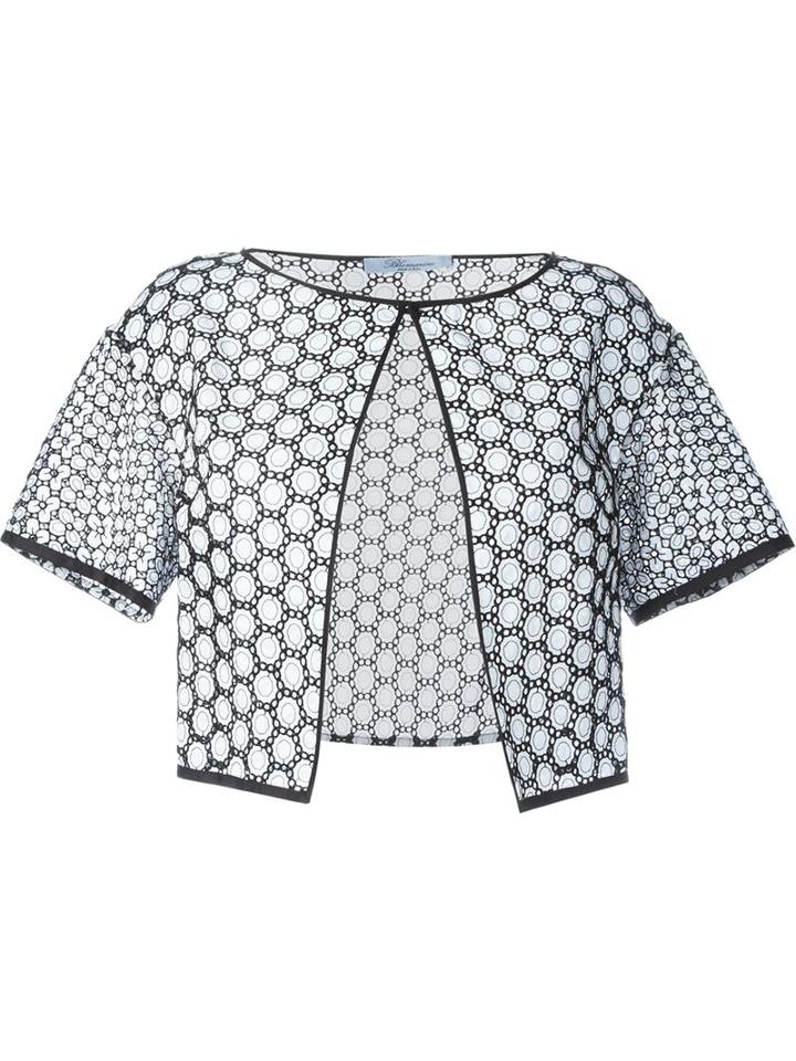 Blumarine Broderie Anglaise Jacket, Women's, Size: 38, Black, Cotton/polyester