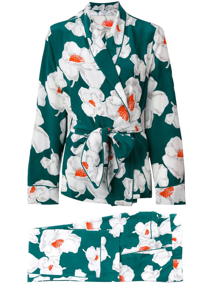 Equipment - Floral Suit Jacket - Women - Silk - M, Green, Silk