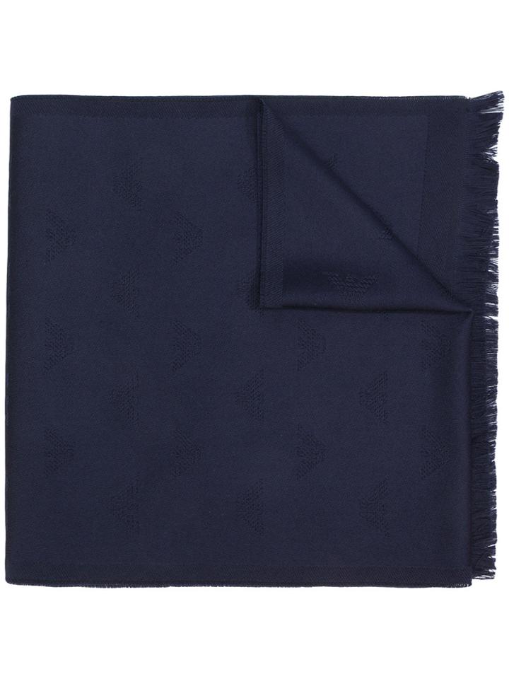 Emporio Armani Jacquard Logo Scarf - Blue