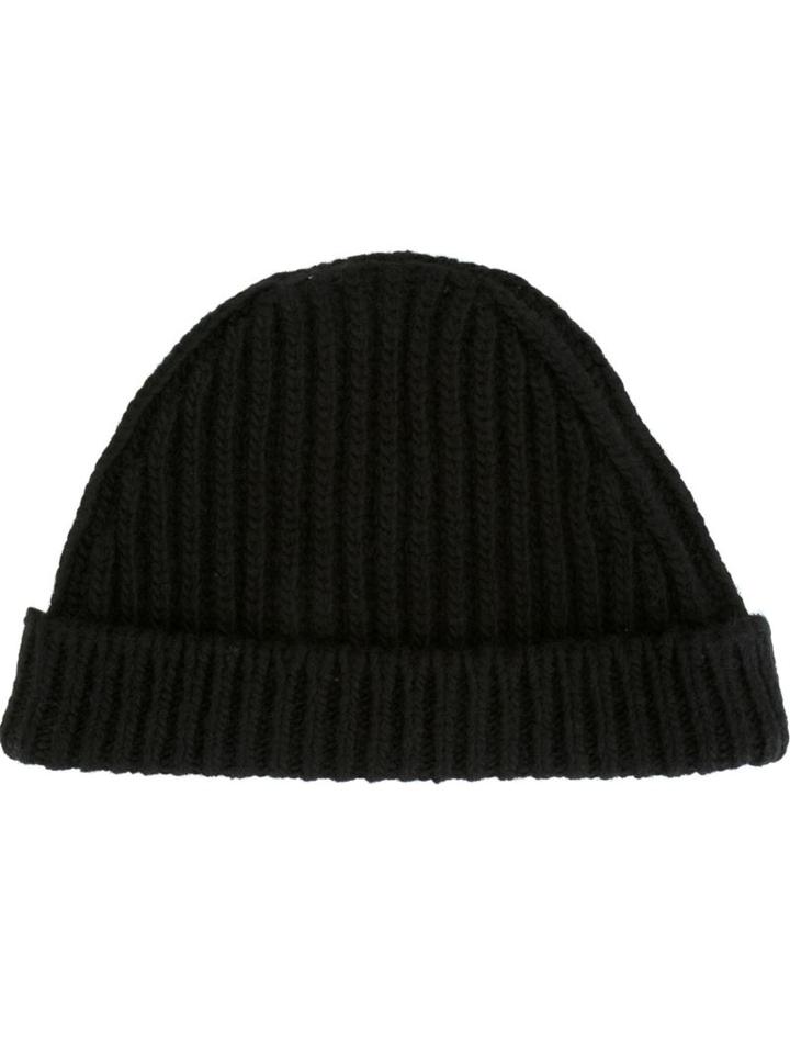 Marni Knitted Beanie Hat, Men's, Size: Small, Black, Virgin Wool