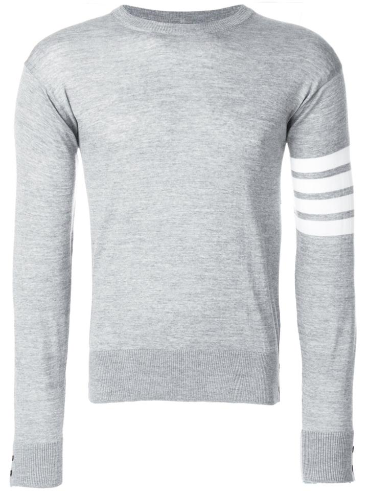 Thom Browne Four Bar Stripe Sweater - Grey