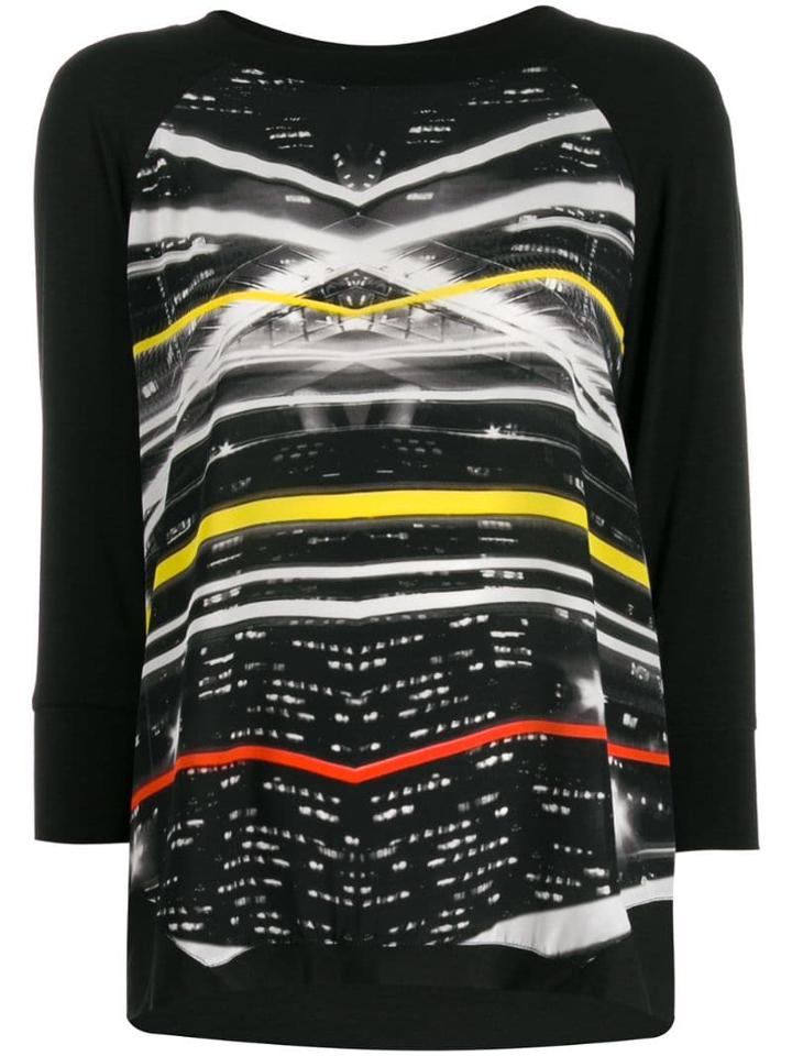 Ultràchic Paparazzi Print Jersey Top - Black