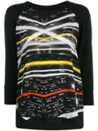 Ultràchic Paparazzi Print Jersey Top - Black