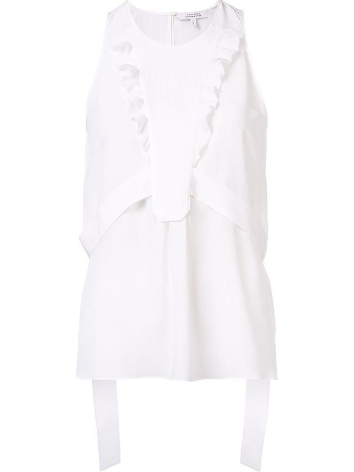 Dorothee Schumacher Ruffle Detail Tank, Women's, Size: 3, White, Silk