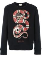 Gucci Snake Print Sweatshirt, Size: Medium, Black, Cotton