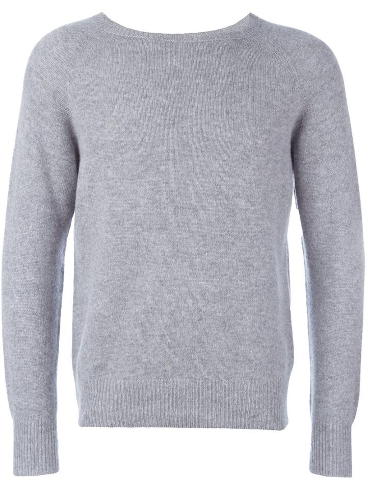 Barena Bateau-neck Sweater, Men's, Size: Small, Grey, Cashmere/virgin Wool