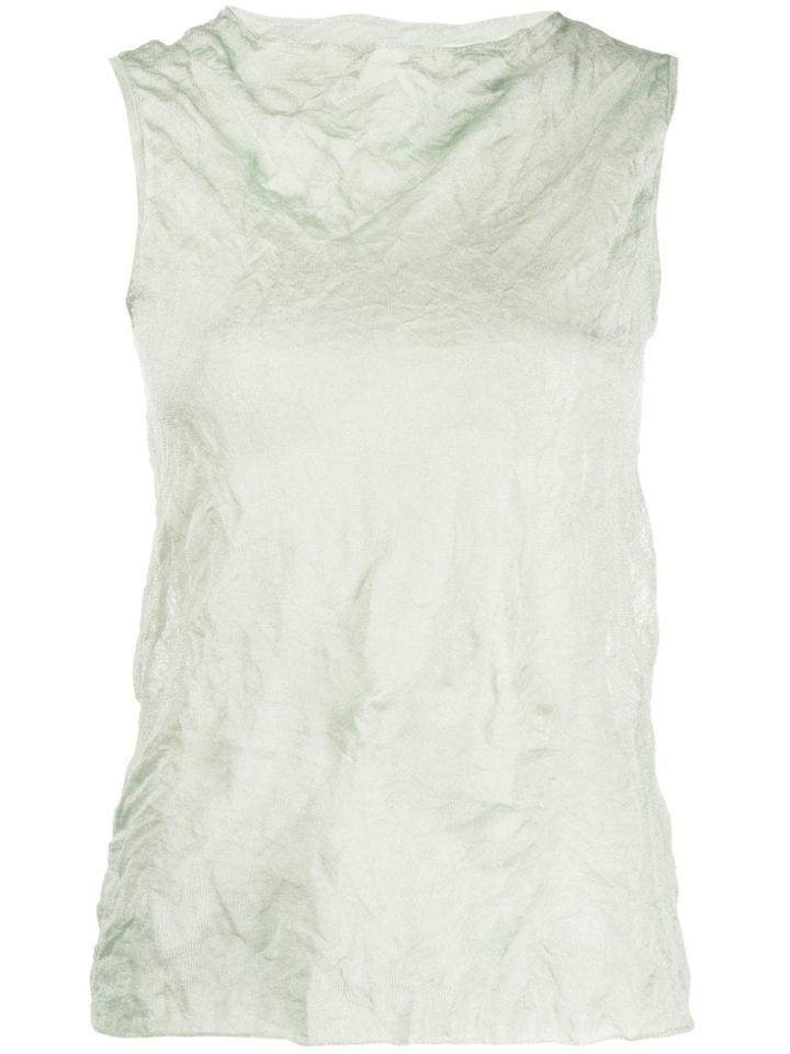 Theory Crinkle Effect Tank Top - Green