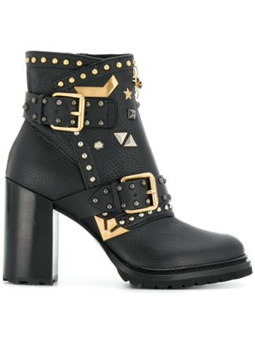 Fabi Embellished Ankle Boots - Black