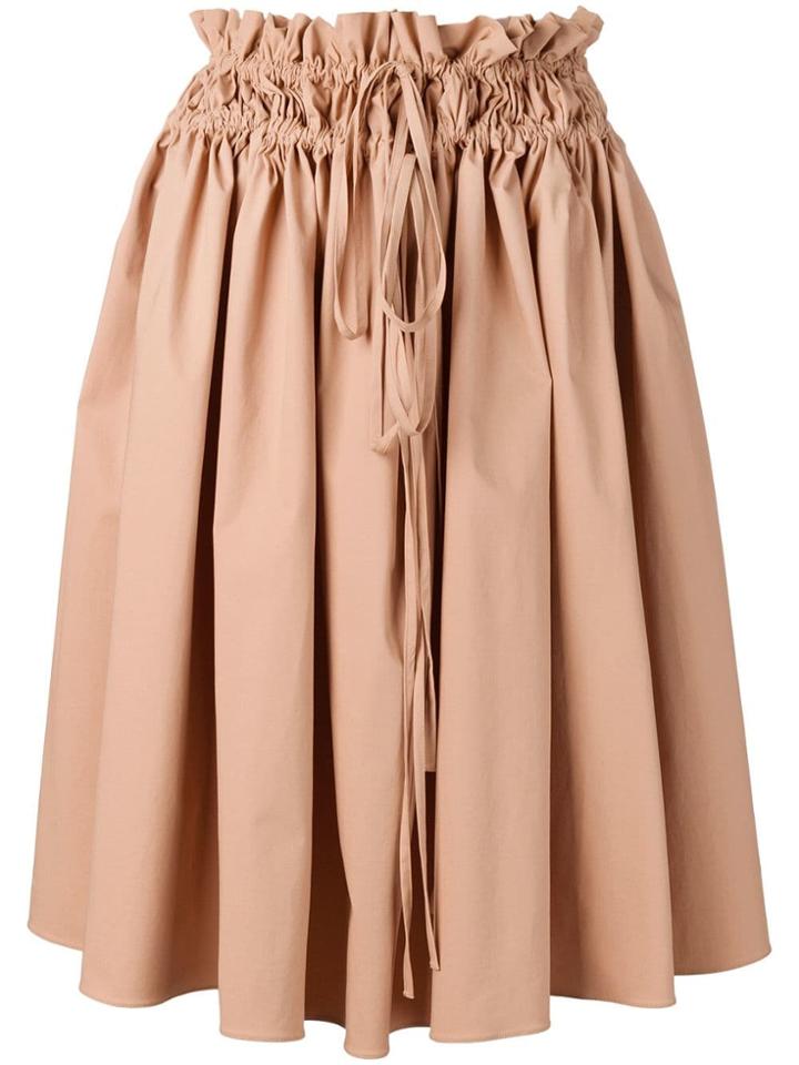 Jil Sander Navy A-line Midi Skirt - Brown