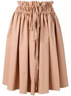 Jil Sander Navy A-line Midi Skirt - Brown