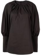 Lee Mathews Elsie Ruffled Neck Shirt - Black