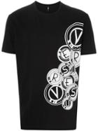 Versus Logo Print T-shirt, Men's, Size: Small, Black, Cotton