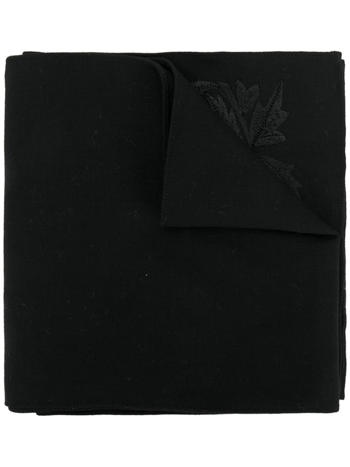 Ann Demeulemeester Flower Embroidered Scarf - Black