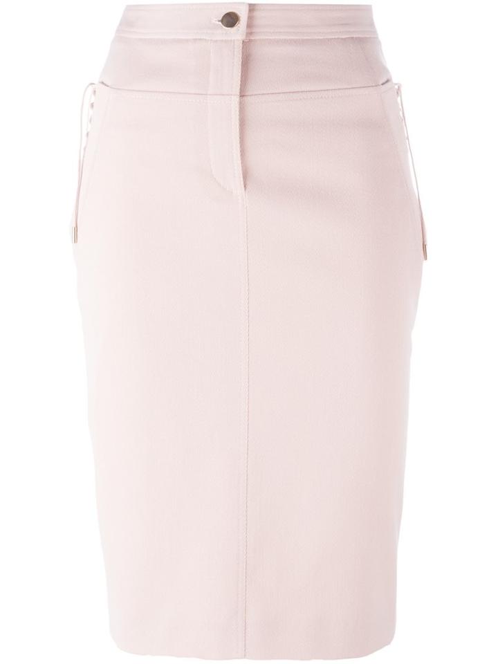 Roberto Cavalli Lace-up Detail Pencil Skirt, Women's, Size: 40, Pink/purple, Cotton/spandex/elastane/viscose/wool
