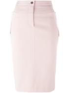 Roberto Cavalli Lace-up Detail Pencil Skirt, Women's, Size: 40, Pink/purple, Cotton/spandex/elastane/viscose/wool