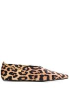 Stella Mccartney Leopard-print Anklet Ballerinas - Neutrals