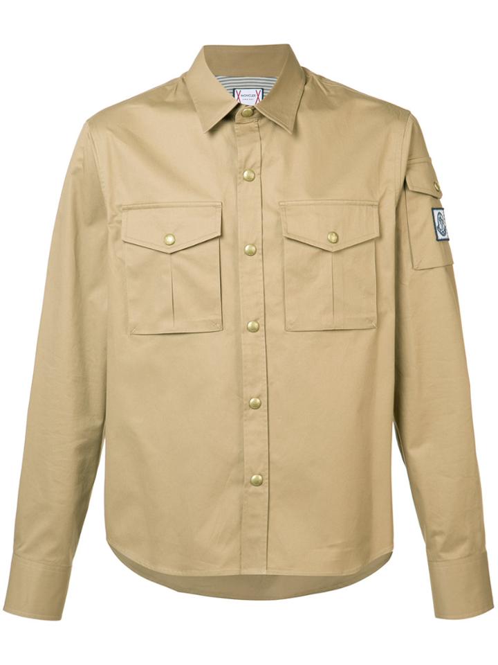 Moncler Gamme Bleu Chest Pockets Shirt - Brown