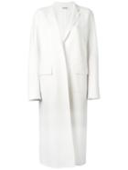 Jil Sander Long Single Breasted Coat, Women's, Size: 36, White, Cashmere/silk/cupro