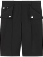 Burberry Pocket Detail Wool Mohair Tailored Shorts - Black