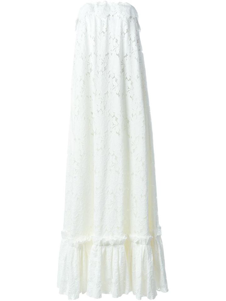Lanvin Strapless Bridal Dress, Women's, Size: 38, White, Viscose/silk/cotton/cotton