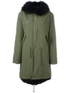Mr & Mrs Italy Rabbit And Raccoon Fur Lined Parka, Women's, Size: S, Green, Polyester/acetate/viscose/lamb Skin