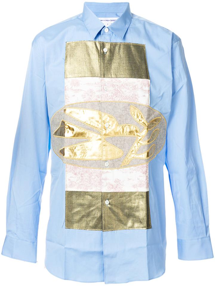Comme Des Garçons Shirt Applique Detail Shirt - Blue