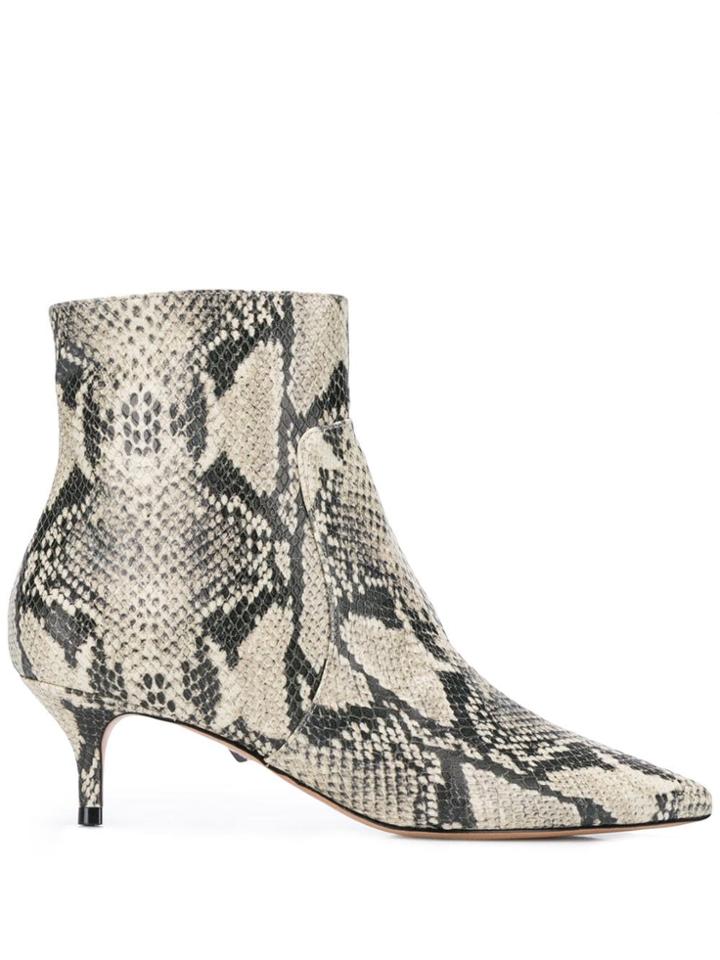Schutz Bettie Snakeskin Ankle Boots - Neutrals