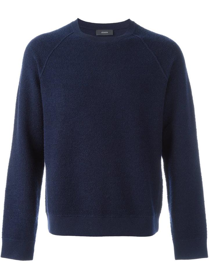Joseph Raglan Sleeve Sweater, Men's, Size: Small, Blue, Wool