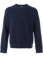 Joseph Raglan Sleeve Sweater, Men's, Size: Small, Blue, Wool