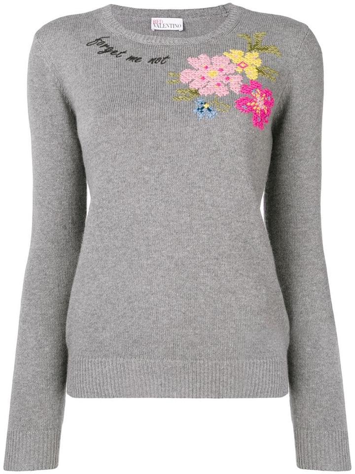 Red Valentino 'forget Me Not' Sweater - Grey