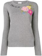 Red Valentino 'forget Me Not' Sweater - Grey