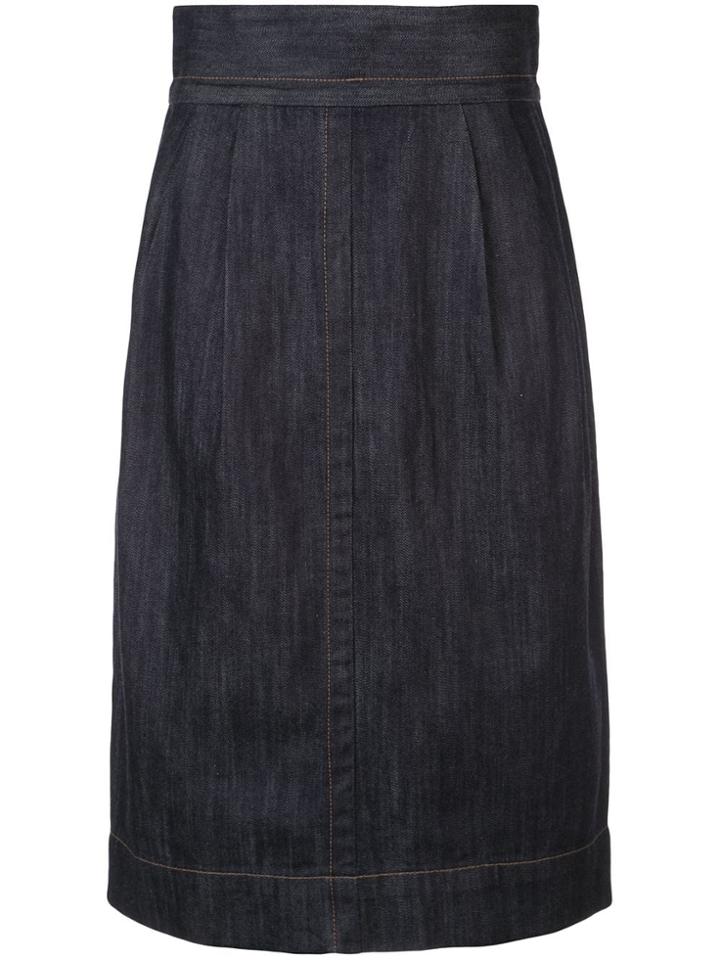 Marc Jacobs Denim Straight Skirt - Blue